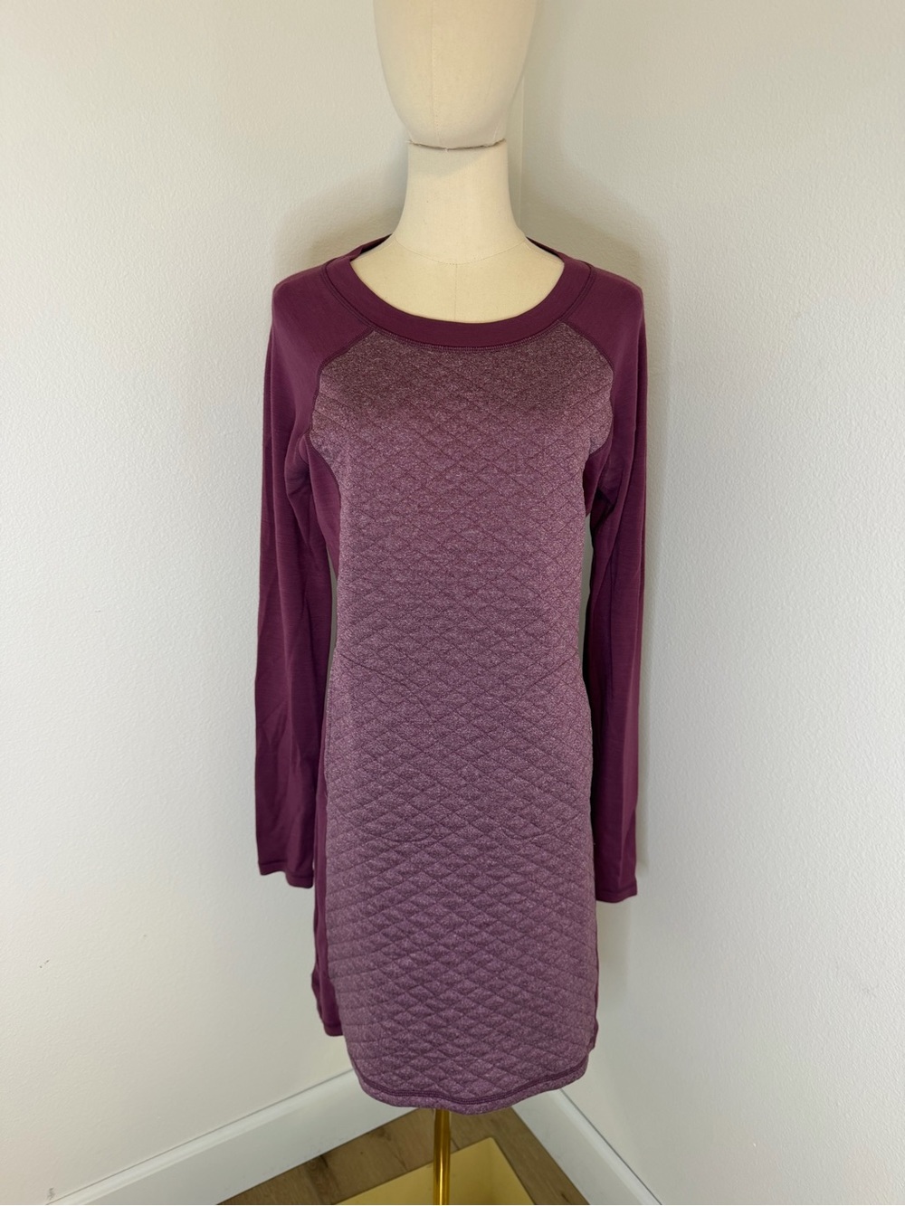 Smartwool Quilted Plum Long-Sleeve Knit Dress Size Medium